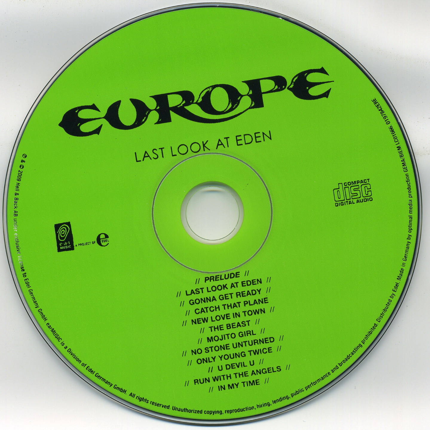 Europe  Last Look At Eden : CD